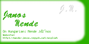 janos mende business card